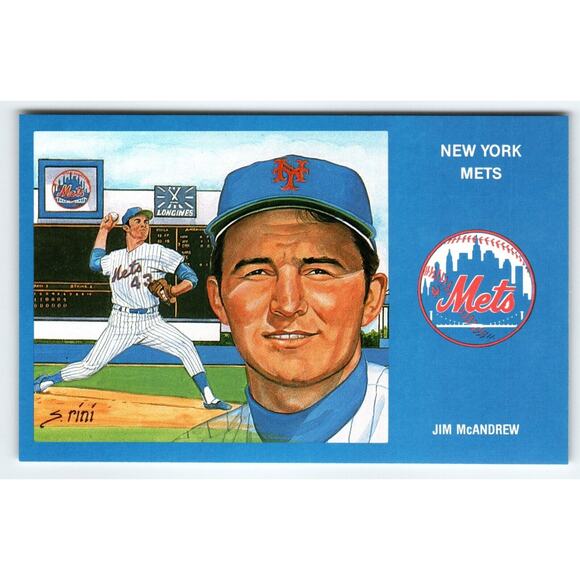 1969 NY Mets Baseball Postcard Susan Rini Jim McAndrew Unused Limited Edition - Picture 1 of 2